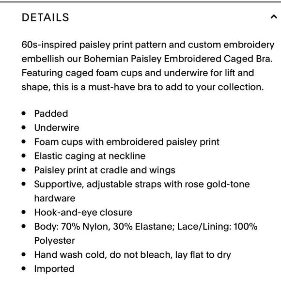 Savage xFenty bohemian Paisley, embroidered cage bra size 38B lavender purple - Picture 8 of 8